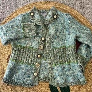 Vintage PBJ Sport Marled Wool Blend Cardigan